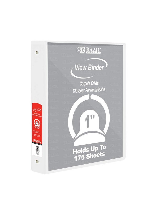 Bazic Products - Bazic 3 Ring Binder 1 Economy View Binders Organizer White Round Ring Hold 175 Sheets Paper For School Office Home 1Count - Image 1