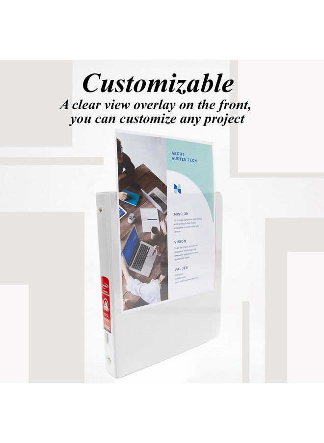 Bazic Products - Bazic 3 Ring Binder 1 Economy View Binders Organizer White Round Ring Hold 175 Sheets Paper For School Office Home 1Count - Image 1