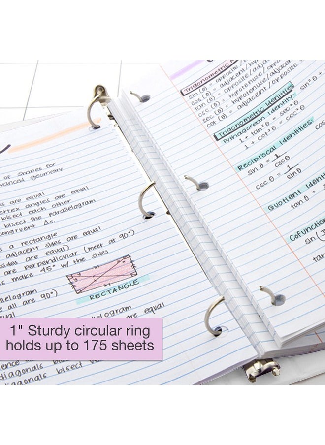 Bazic Products - Bazic 3 Ring Binder 1 Economy View Binders Organizer White Round Ring Hold 175 Sheets Paper For School Office Home 1Count - Image 1