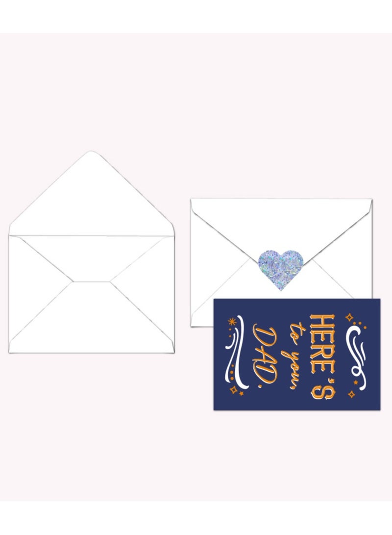 بطاقة عيد الأب، بطاقة عيد الأب السعيد مع مغلفات وملصقات ختم الختم، بطاقة تهنئة عيد الأب القابلة للمطوية أفضل بطاقة عيد ميلاد الأب لهدايا عيد ميلاد الأب (النمط 1) - Image 3