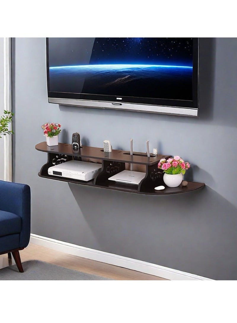 كي واي دي خزانة تلفزيون منزلية بسيطة، خزانة تلفزيون جدارية، رف جدار بنمط شبكة، رف صندوق استقبال، مناسب لعرض المجموعات. - Image 2