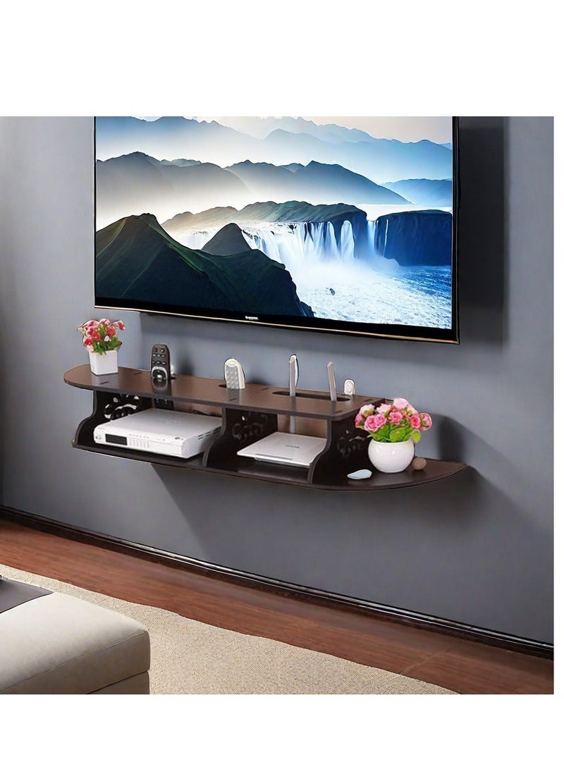 كي واي دي خزانة تلفزيون منزلية بسيطة، خزانة تلفزيون جدارية، رف جدار بنمط شبكة، رف صندوق استقبال، مناسب لعرض المجموعات. - Image 3