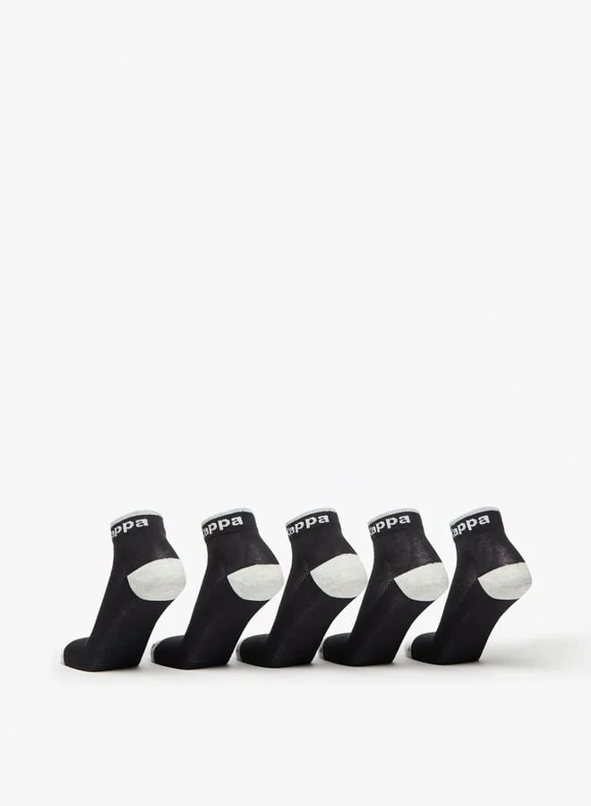 Kappa Black Men's Logo Print Crew Length Sports Socks - Set of 5 for Men | Best Price UAE