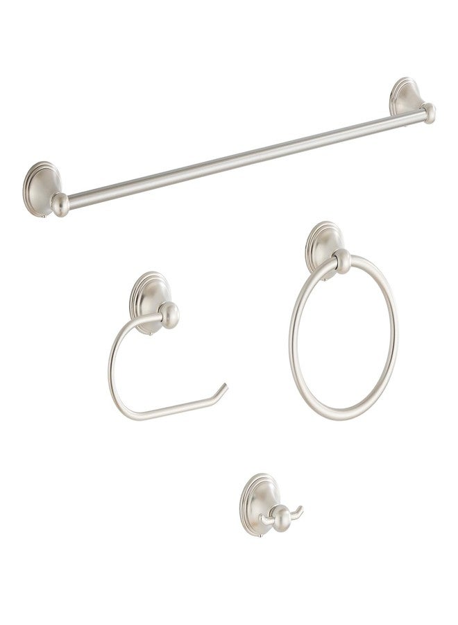BTHRMHW 4-Piece Towel Bar Set, 24 Inch Towel Racks for Bathroom Wall Mounted in Brushed Nickel, SUS304 Stainless Steel Complete Bathroom Hardware - Image 1