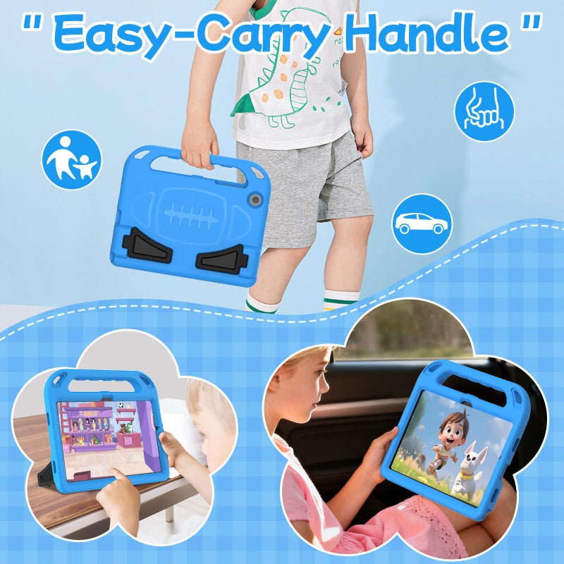 BMOUO Kids Case for Samsung Galaxy Tab A11+ Plus 11â€ 2026/A9+ Plus 11 Inch 2023, with Screen Protector, Shockproof Lightweight Stand Handle Samsung Galaxy Tab A11 Plus/A9 Plus Case for Kids, Blue - Image 4