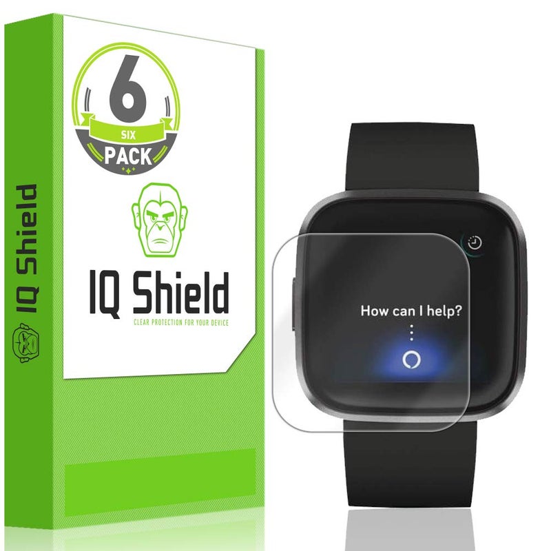 IQShield Screen Protector Compatible with Fitbit Versa 2 (6-Pack) Anti-Bubble Clear TPU Film - Image 1