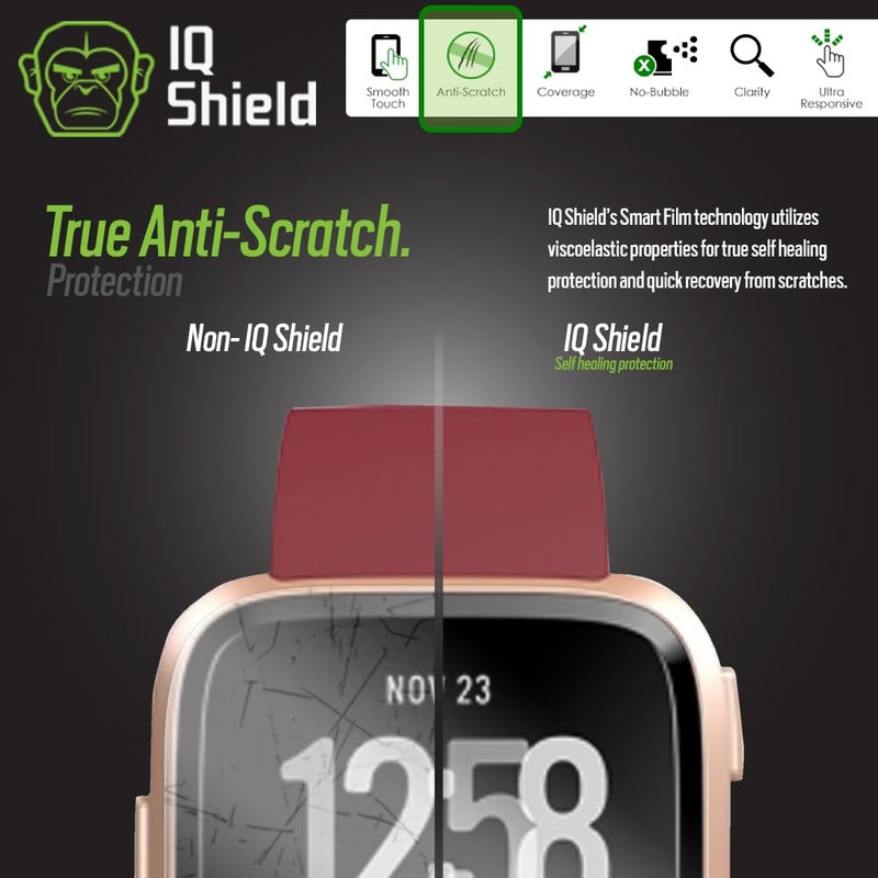 IQShield Screen Protector Compatible with Fitbit Versa 2 (6-Pack) Anti-Bubble Clear TPU Film - Image 5