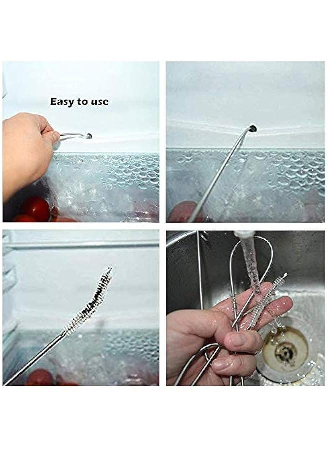 Flexible 155CM Long Drain Brush for Fridge, Tube, Straw, Aquarium, and Filter Cleaning White Spiral Nylon Spring Tool  - Image 5