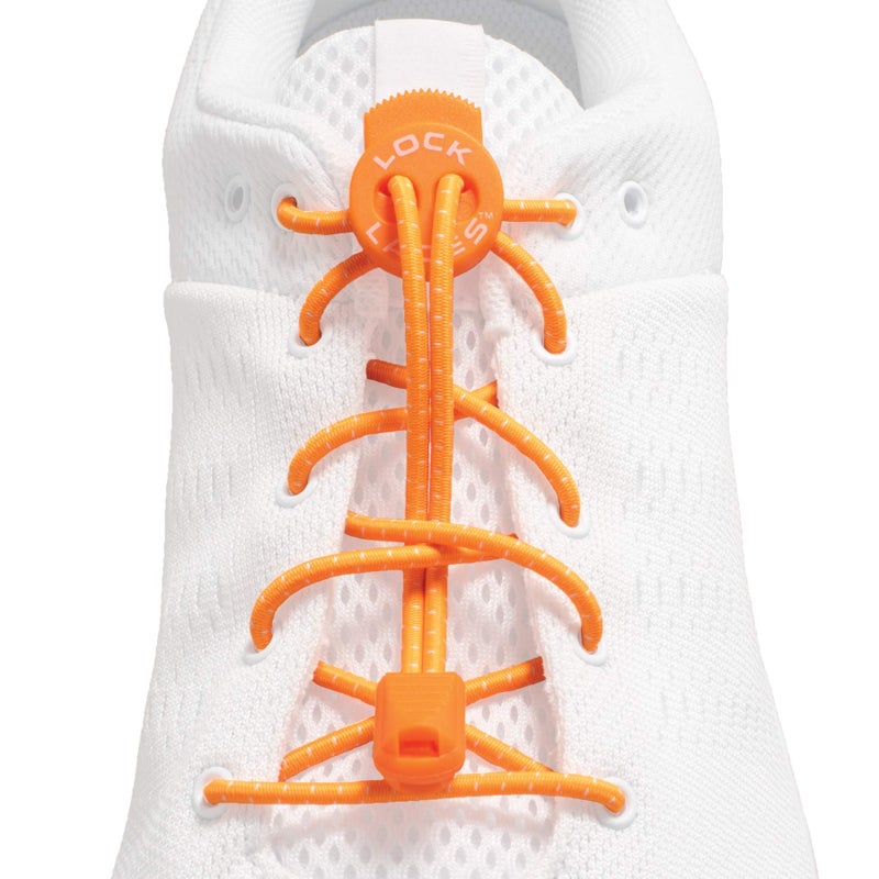 Lock Laces No-Tie Elastic Shoelaces (2-Pack) – One Size Fits All – Original Elastic Lacing Solution for Sneakers, Running & Athletic Shoes (Cool Gray-Orange) - Image 3