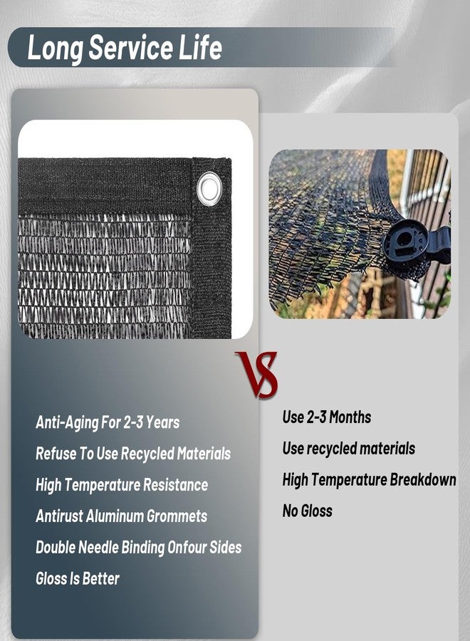Cool Area 55% Sun Shade Cloth Mesh Tarp with Grommets for Plant Cover Patio Canopy Garden Pergola Greenhouse Car Barn Kennel 6.5ft x10ft Black - Image 3