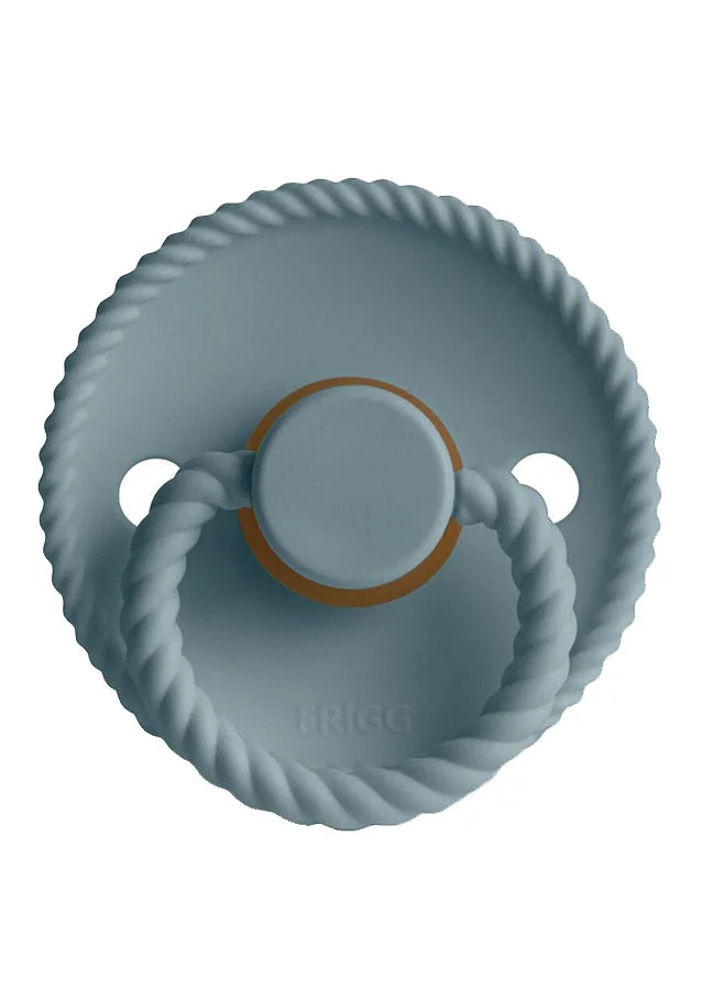 FRIGG Pack Of 1 Rope Latex Baby Pacifier 6-18M Stone Blue - Size 2