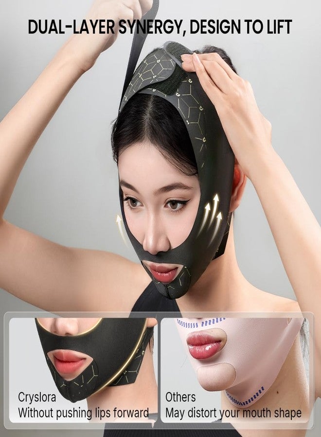 Cryslora Chin Strap Double Chin Reducer, Adjustable Face Toning Belts, Reusable Face Lifting Tapes, Anti-slip Jawline Shaper, V Line Face Lifting Mask for Sleeping - Image 4