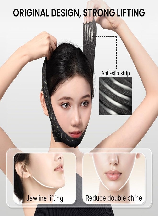 Cryslora Chin Strap Double Chin Reducer, Adjustable Face Toning Belts, Reusable Face Lifting Tapes, Anti-slip Jawline Shaper, V Line Face Lifting Mask for Sleeping - Image 2