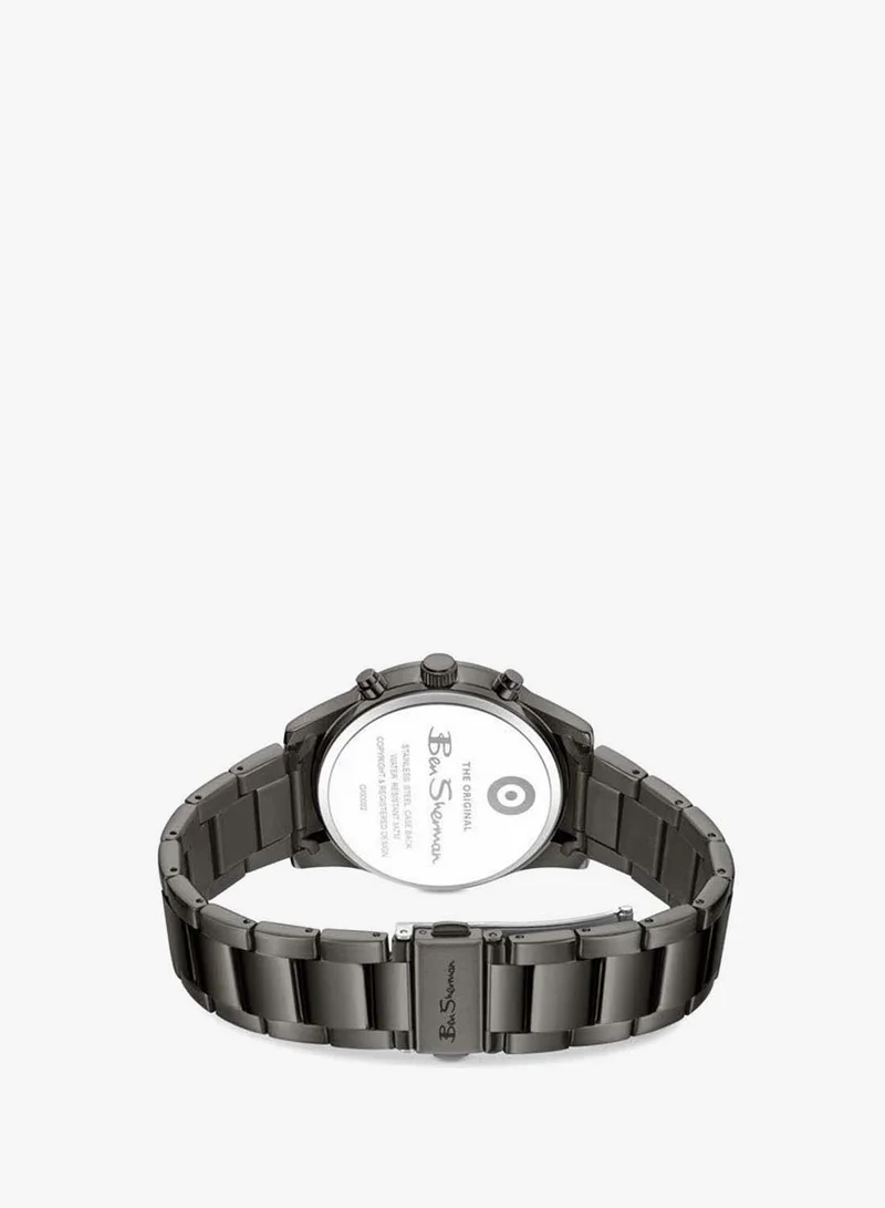 Ben Sherman Gunmetal Cambridge Gunmetal Dial Gunmetal Stainless Steel Bracelet Chronograph Watch for Men, 42mm for Men | Best Price UAE