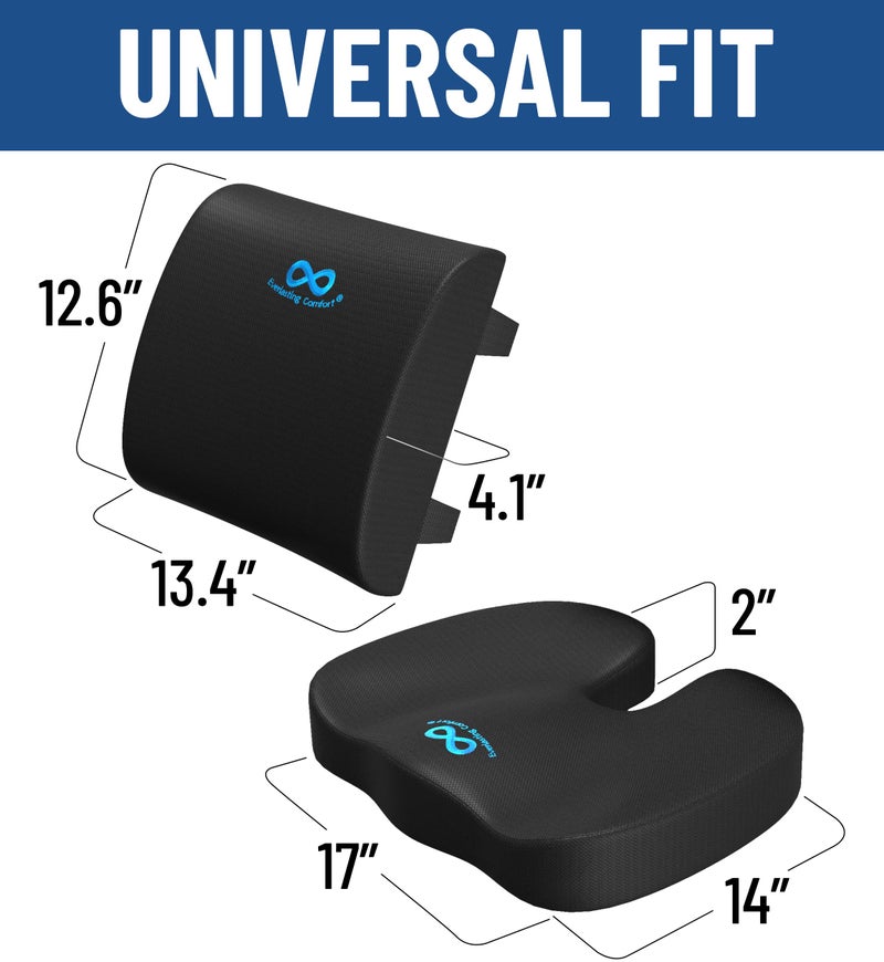 Everlasting Comfort Doctor Recommended Memory Foam Seat Cushion for Office Chairs & Car - Ergonomic Office Desk Accessories - Cushions for Tailbone Pain Relief, Sciatica & Back Support Pillow - Image 5