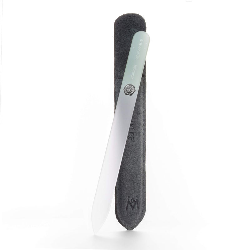 GERMANIKURE Glass Nail File in Suede Sleeve - Enjoy Today - Professional Crystal Nail File for Natural Nails - Ideal Manicure & Pedicure Tool for Smooth, Easy Shaping - Nail Care Gift - Image 1