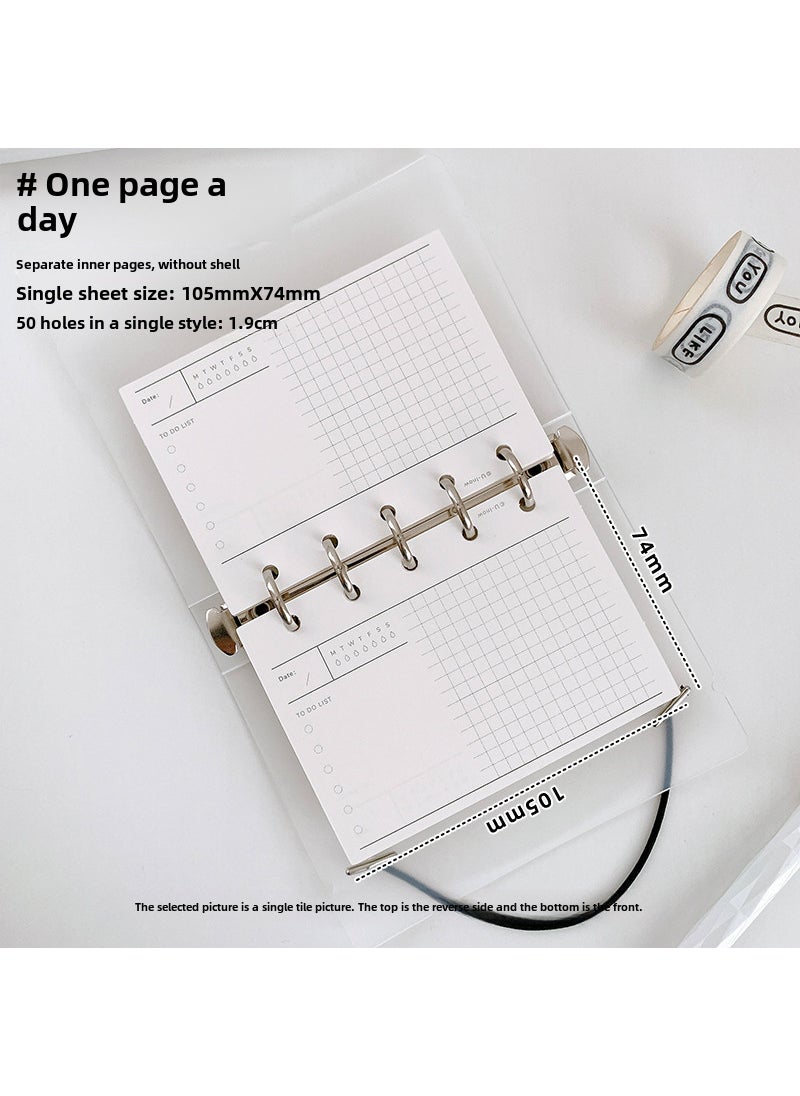 Generic Domestic Kumamoto Paper M5 A8 Grid Line Planner Refill 5-Hole Pages One page a day 74*105mm (punched) 