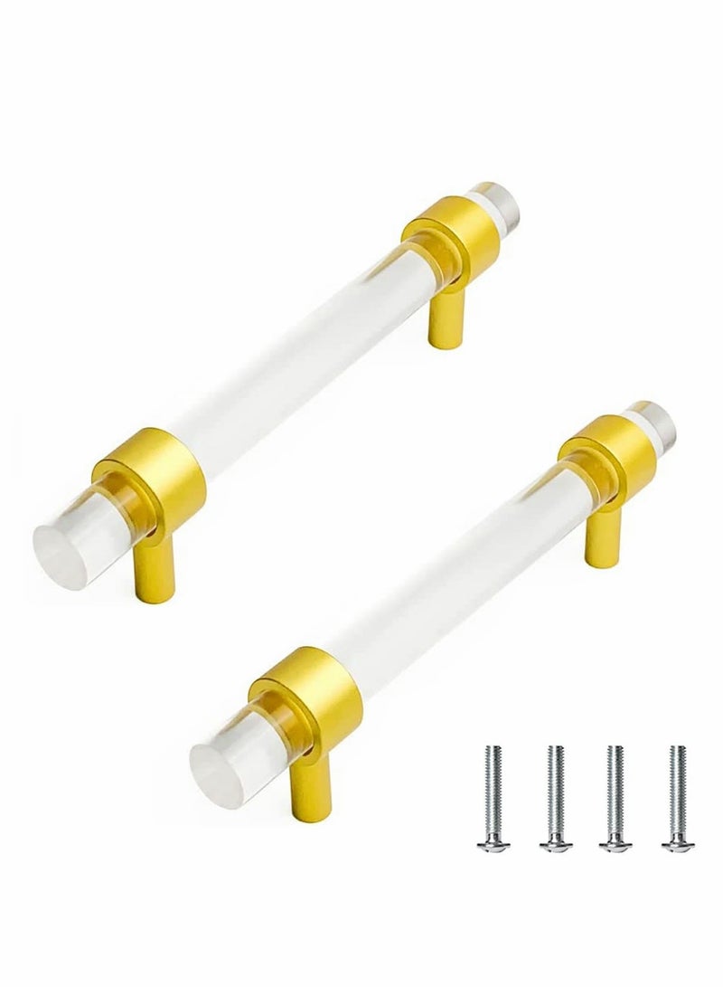 Heavy Duty 2-Pack Transparent Acrylic Door Handles - Versatile Pull Push Barn Handles for Bathrooms, Cabinets, and Garages - Image 1