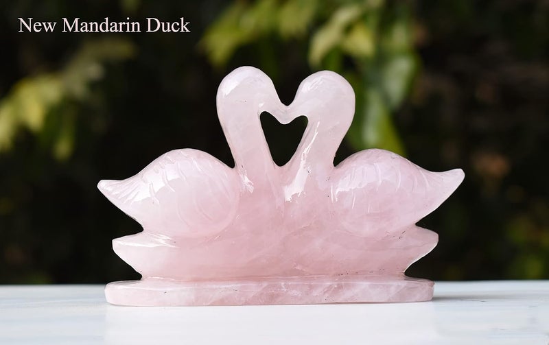 Pyramid Tatva Rose Quartz Mandarin Ducks Joint 80110 Grams Healing Balancing Love and Relationship Self Love Heart ChakraPink Love Wedding Home Decor Valentines Day Natural Crystal Stone - Image 5