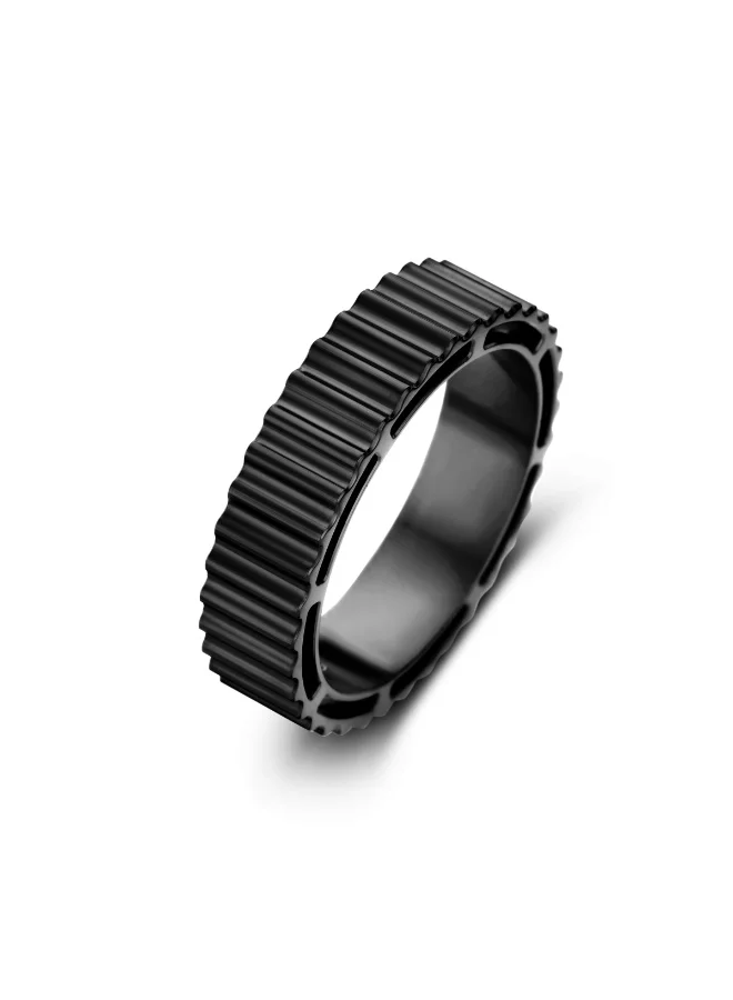 CERRUTI 1881 Black Stainless Steel Ring for Men