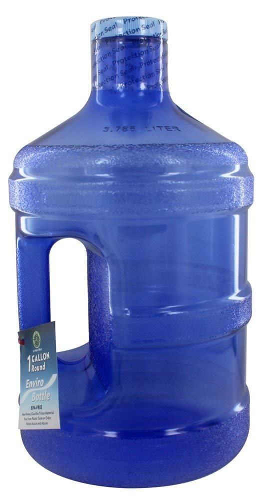 New Wave Enviro Iconic 1 Gallon BPA Free Water Bottle (Round), Built in Handle and Stainless Steel Cap, 1 Gallon Capacity Bottle, Faint Blue - Image 4