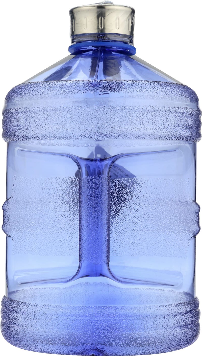 New Wave Enviro Iconic 1 Gallon BPA Free Water Bottle (Round), Built in Handle and Stainless Steel Cap, 1 Gallon Capacity Bottle, Faint Blue - Image 3