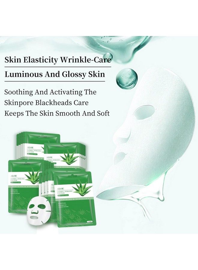 YAFUSIPE Face Masks Skincare Sheet Mask Aloe Vera Sheets Mask Hydrating Face Masks Soothing Facial Mask For All Skintypes Sun Care Calming Facial Masks For Women Skin Care Sheet Masks For Face Pack Of 10  - Image 5