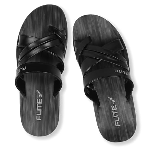 FLITE Men's Slippers/Sandals/Flats/Thong Slippers Ethnic Slippers for Boy's(Size 6 UK-10 UK) (Black, numeric_7) - Image 3