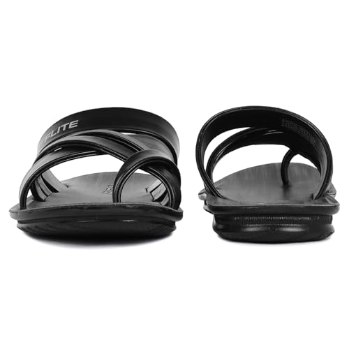 FLITE Men's Slippers/Sandals/Flats/Thong Slippers Ethnic Slippers for Boy's(Size 6 UK-10 UK) (Black, numeric_7) - Image 5