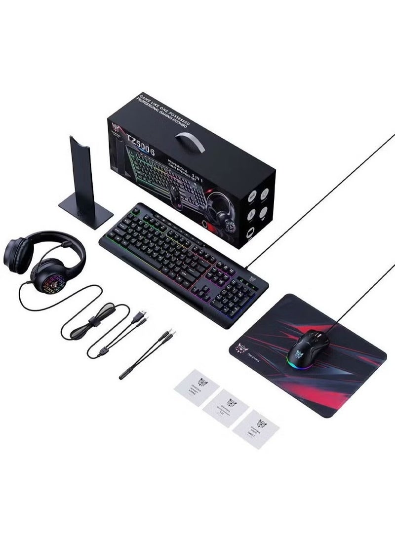 ONIKUMA TZ5006 5 in 1 Combo Gaming Set and Keyboard Mouse Headset Stand and Mousepad - Image 1