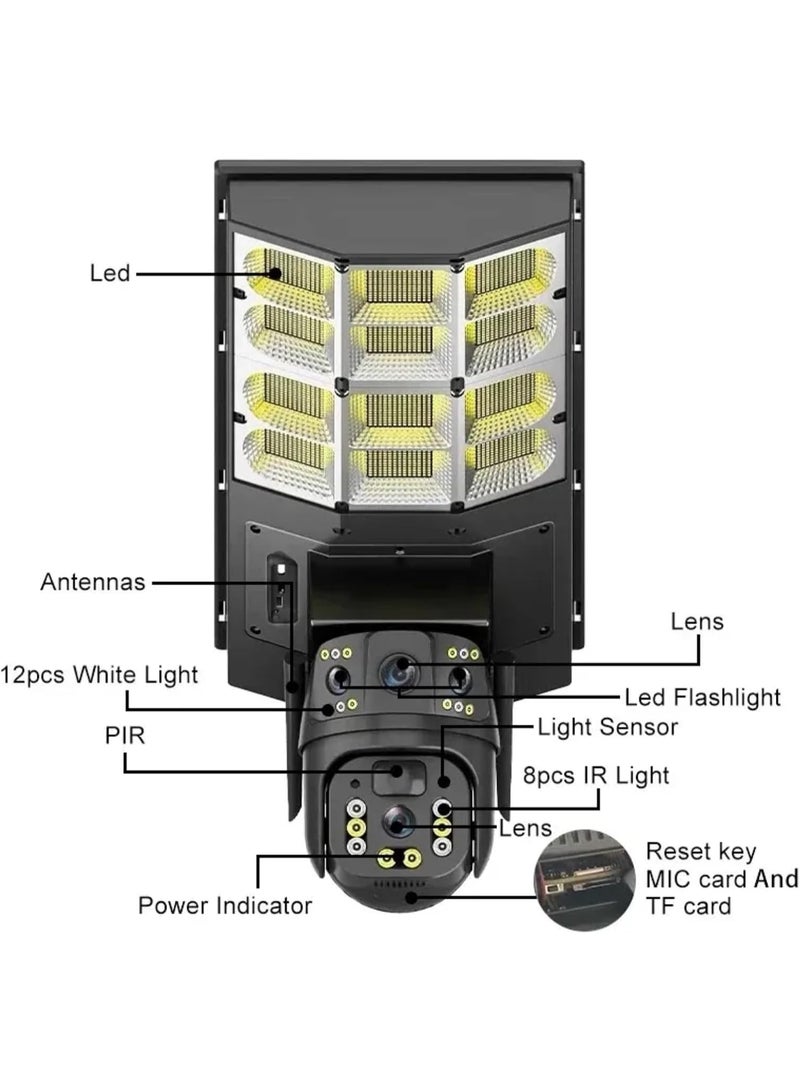 TIGER 8MP Solar CCTV Camera for Home with 64GB Card – Dual Lens 4G Smart Security Camera (2 Pcs) with Built-In Streetlight, HD 3MP Surveillance Lens, Motion Tracking, Night Vision, Two-Way Audio, App Remote Access & IP66 Waterproof - Image 2