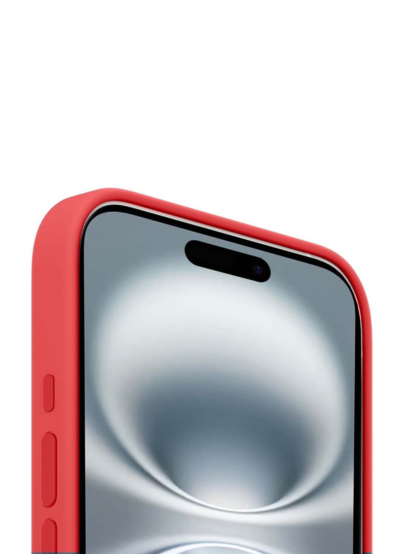 دبليو تيك غطاء الحماية سائل ناعم من السيليكون لآيفون 16 2024 من ابل - أحمر - Image 4