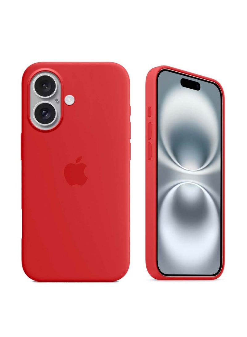 دبليو تيك غطاء الحماية سائل ناعم من السيليكون لآيفون 16 2024 من ابل - أحمر - Image 1