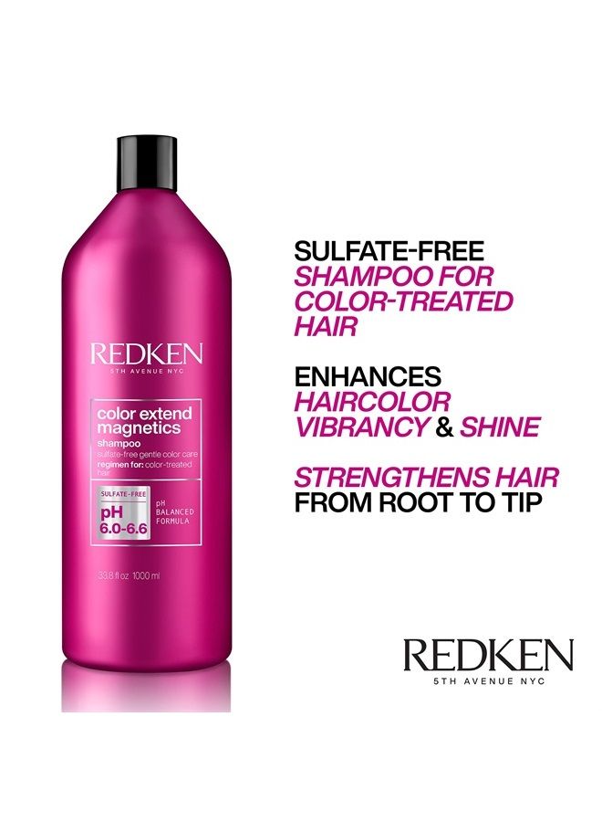 Redken Color Extend Magnetics Shampoo | For Color-Treated Hair | Gently Cleanses & Protects Color | With Amino Acid | Sulfate-Free | 33.8 Fl Oz - Image 3