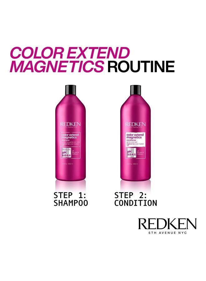 Redken Color Extend Magnetics Shampoo | For Color-Treated Hair | Gently Cleanses & Protects Color | With Amino Acid | Sulfate-Free | 33.8 Fl Oz - Image 4