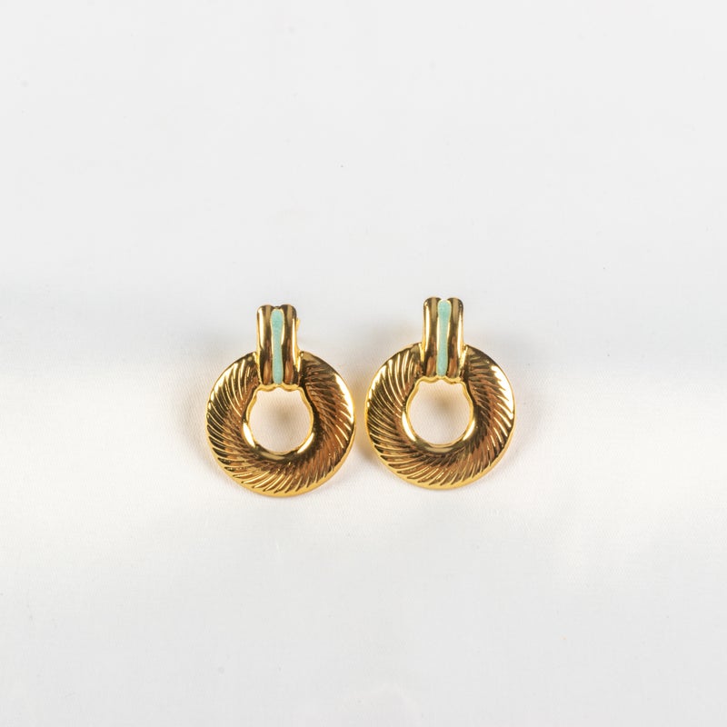 The Black Pearl Accessories Golden Green Stainless Steel Earring - Image 1
