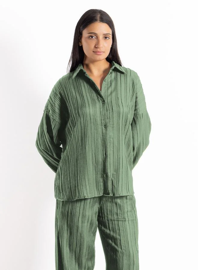 SHAPES TEXTURED SHIRT SET