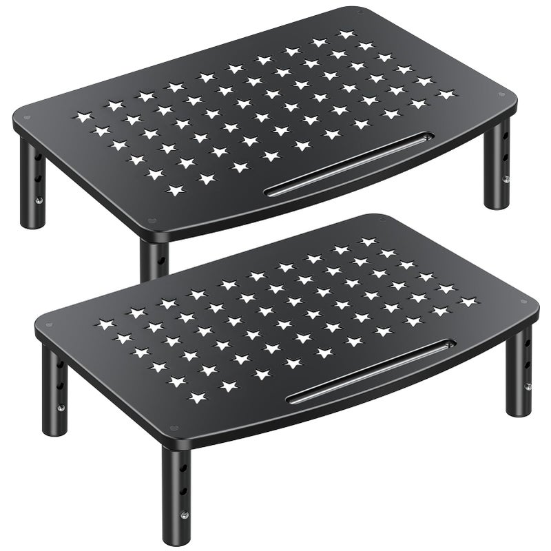 Zimilar 2 Pack Monitor Stands 3 Height Adjustable Riser for Laptop Printer iMac PC Premium Metal Stand for 2 Monitors