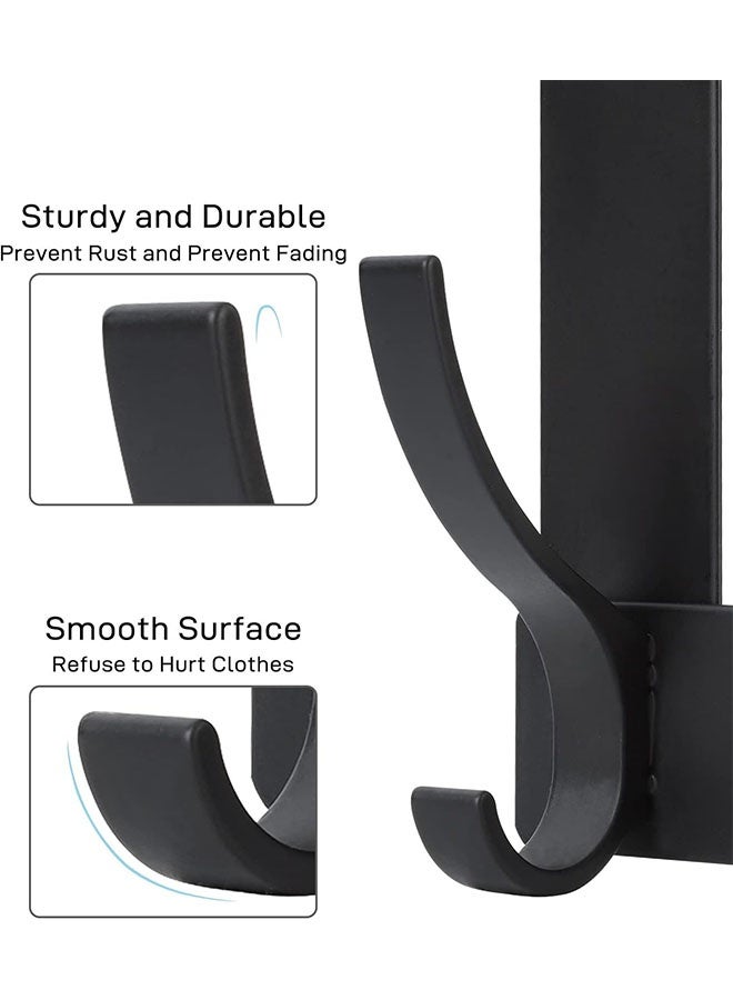 Over the Door Hooks with 12 Heavy-Duty Hooks – No Drilling Door Hanger Rack for Coats, Towels, Bags, Robes – Anti-Scratch & Quiet Design, Space-Saving Organizer (1 Pack,Black ) - Image 3