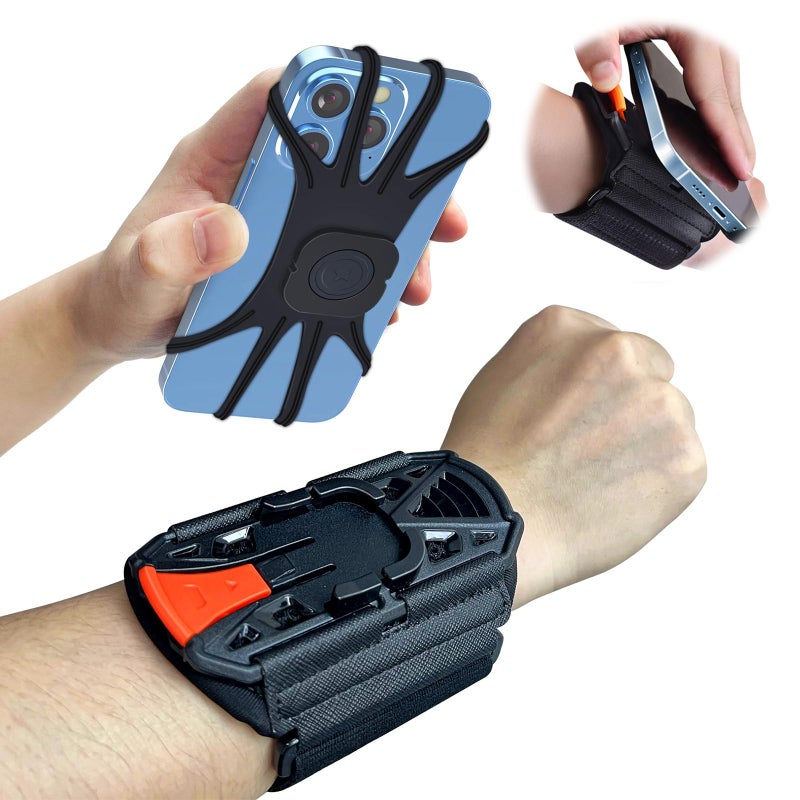 OOPSCOOL Wristband Phone Holder for Running,Phone Wrist Strap 360Â° Rotation & Detachable - Compatible with iPhone 16/15/13/XR, for Samsung and More - Fits 4''-6.5'' Phones - for Walking(S) - Image 1