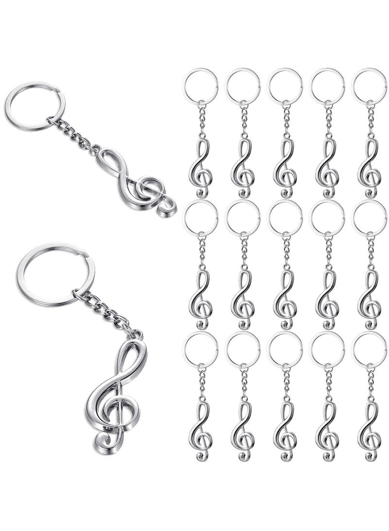 SYOSI سلسلة مفاتيح معدنية على شكل نوتة موسيقية من SYOSI، قلادة موسيقية صغيرة، سلاسل مفاتيح بموضوع موسيقي للزينة والهدايا والإكسسوارات ولوازم الحفلات (20 قطعة) - Image 1