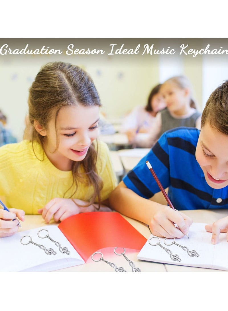 SYOSI سلسلة مفاتيح معدنية على شكل نوتة موسيقية من SYOSI، قلادة موسيقية صغيرة، سلاسل مفاتيح بموضوع موسيقي للزينة والهدايا والإكسسوارات ولوازم الحفلات (20 قطعة) - Image 3