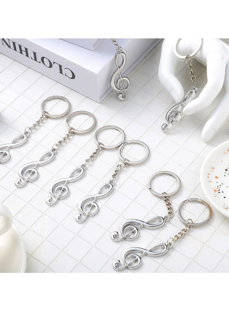 SYOSI سلسلة مفاتيح معدنية على شكل نوتة موسيقية من SYOSI، قلادة موسيقية صغيرة، سلاسل مفاتيح بموضوع موسيقي للزينة والهدايا والإكسسوارات ولوازم الحفلات (20 قطعة) - Image 4