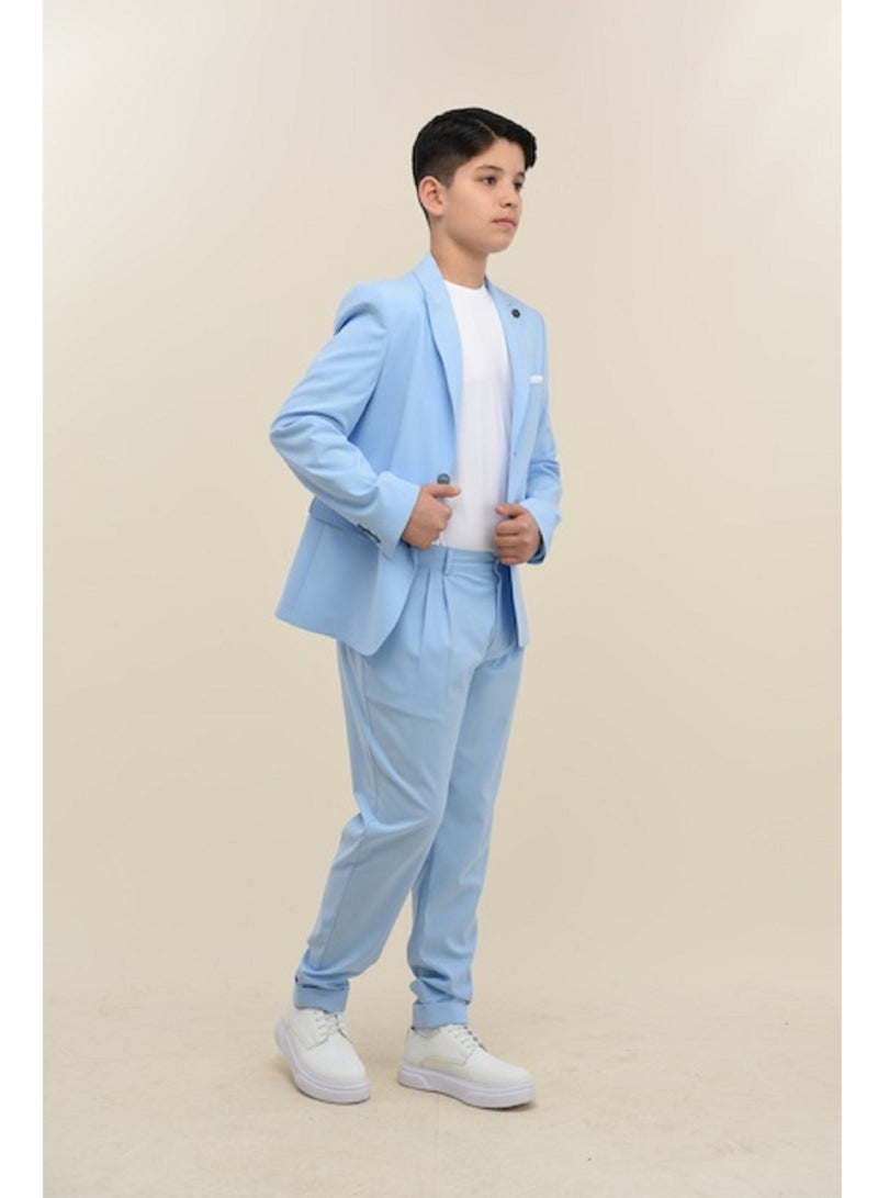 فيا بامبينو بدلة رسمية للأولاد باللون الأزرق 9094 - Image 3