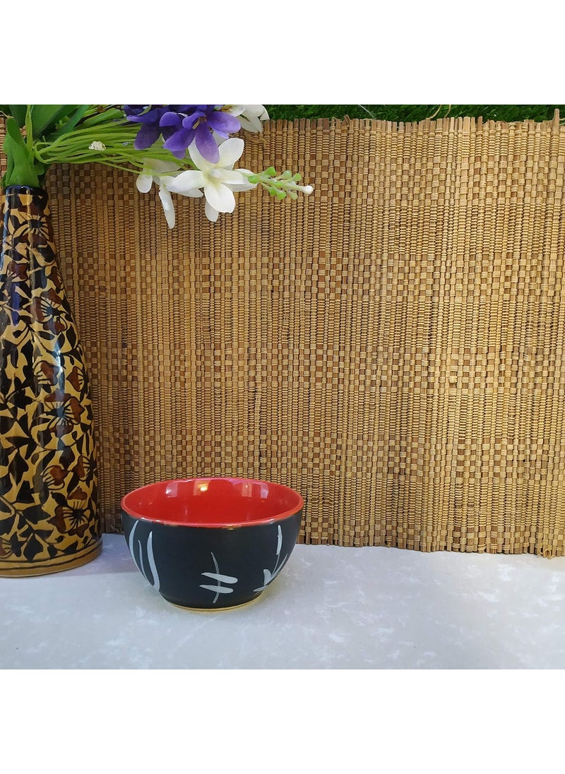 Caffeine Caffeine Ceramic Handmade Black Bamboo Combo Dinner Set 12 pcs.  - Image 2