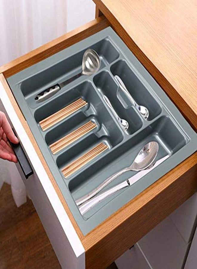 LEVON Cutlery Tray For Kitchen Drawer,cutlery Stationery Organizer, Moduler Kitchen Basket, Grey, (15 X 19 Inch) - Image 4
