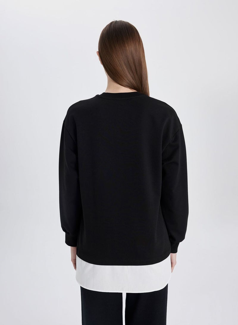 DeFacto Regular Fit Sweatshirt Fabric Long Sleeve Tunic - Image 2