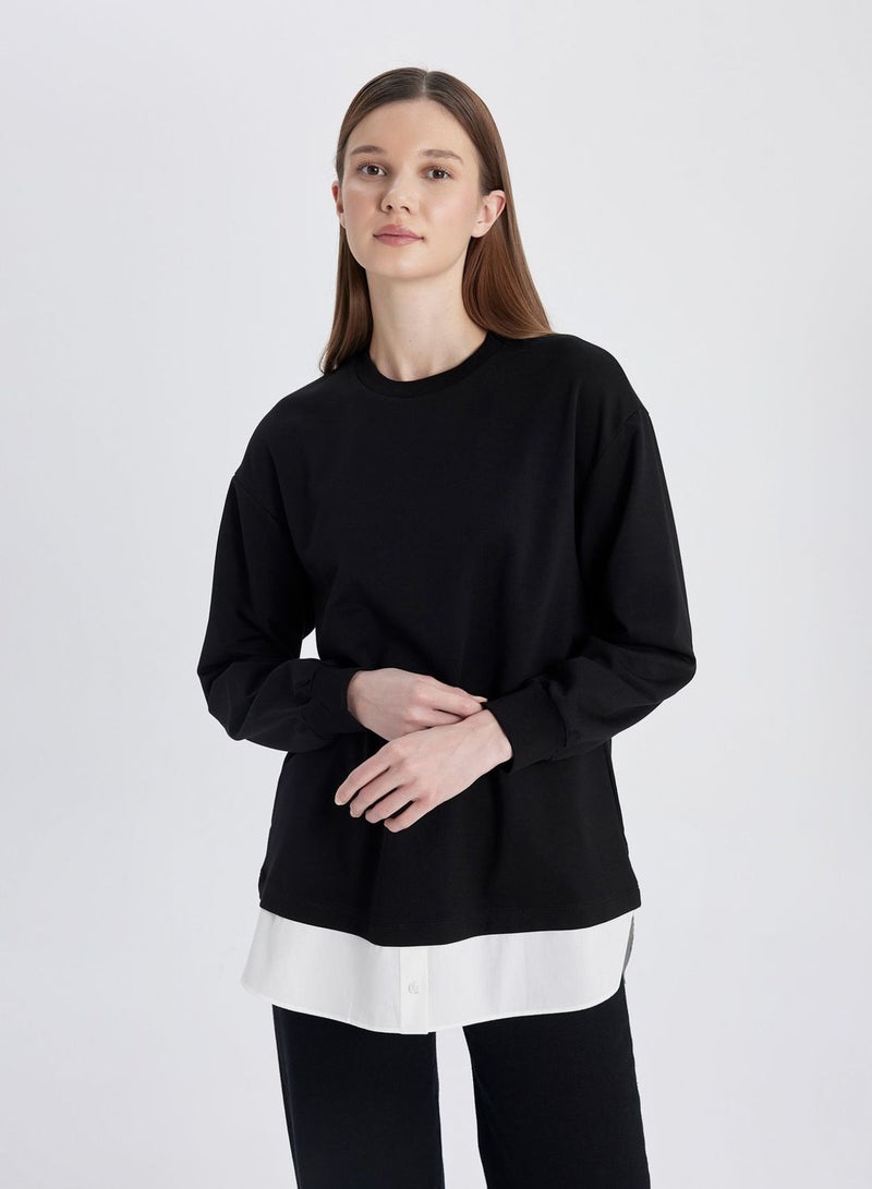 DeFacto Regular Fit Sweatshirt Fabric Long Sleeve Tunic - Image 3