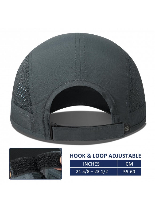 GADIEMKENSD GADIEMKENSD Men Outdoor Hat Reflective Folding Running Sport Hats Summer Cool UPF 50 Sun Unstructured Baseball Caps for Men Women Breathable Light Quick Dry Travel Golf Hat Dark Gray  - Image 3