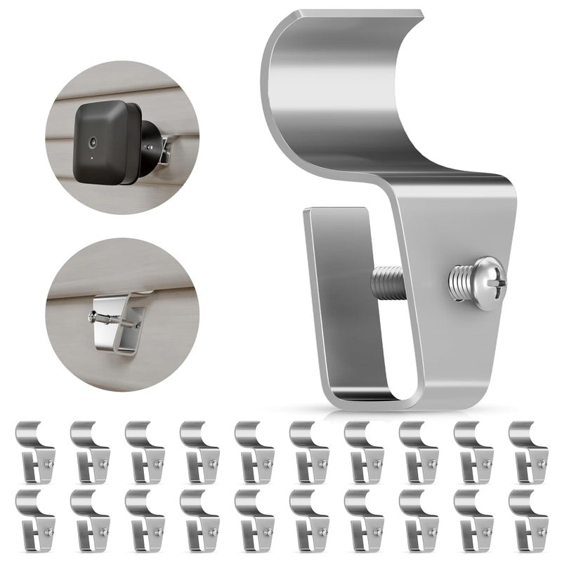 Goabroa Vinyl Siding Hooks 20 Pack New Upgrade Siding Hooks for Home Security Camera Mount No Hole Hanger Heavy Duty Stainless Steel Vinyl Siding Light Clips